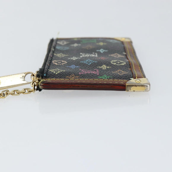 LOUIS VUITTON Multicolor Pochette Cles Coin Purse Black M13664 LV Auth 154383