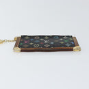 LOUIS VUITTON Multicolor Pochette Cles Coin Purse Black M13664 LV Auth 154383-6