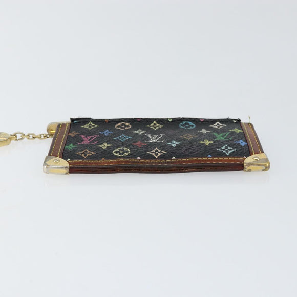 LOUIS VUITTON Multicolor Pochette Cles Coin Purse Black M13664 LV Auth 154383