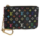 LOUIS VUITTON Multicolor Pochette Cles NM Coin Purse Black M60279 Auth 154386V-1