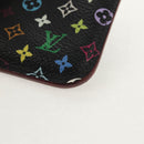 LOUIS VUITTON Multicolor Pochette Cles NM Coin Purse Black M60279 Auth 154386V-14