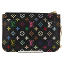 LOUIS VUITTON Multicolor Pochette Cles NM Coin Purse Black M60279 Auth 154386V-2
