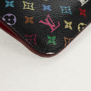 LOUIS VUITTON Multicolor Pochette Cles NM Coin Purse Black M60279 Auth 154386V-7