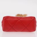 CHANEL Matelasse Chain Shoulder Pouch Bag Lamb Skin Red Gold CC Auth 154389SAM-10