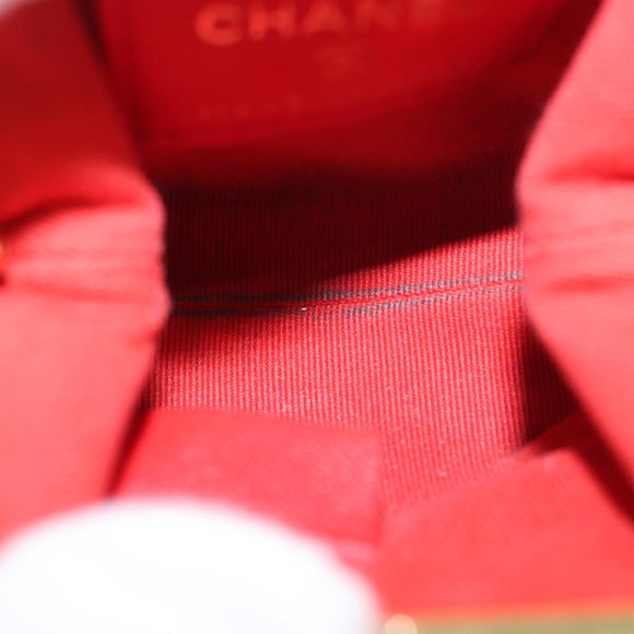 CHANEL Matelasse Chain Shoulder Pouch Bag Lamb Skin Red Gold CC Auth 154389SAM
