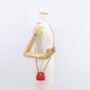 CHANEL Matelasse Chain Shoulder Pouch Bag Lamb Skin Red Gold CC Auth 154389SAM-22