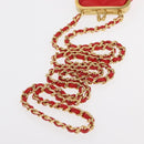 CHANEL Matelasse Chain Shoulder Pouch Bag Lamb Skin Red Gold CC Auth 154389SAM-8