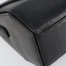 GIVENCHY Hand Bag Leather Black Gold Auth 154410-11