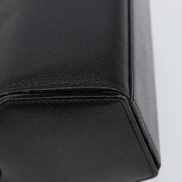 GIVENCHY Hand Bag Leather Black Gold Auth 154410