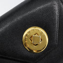 GIVENCHY Hand Bag Leather Black Gold Auth 154410-14