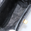 GIVENCHY Hand Bag Leather Black Gold Auth 154410-17