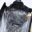 GIVENCHY Hand Bag Leather Black Gold Auth 154410-19