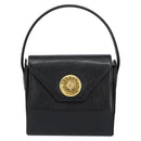 GIVENCHY Hand Bag Leather Black Gold Auth 154410-2