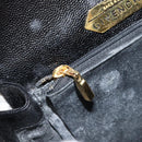 GIVENCHY Hand Bag Leather Black Gold Auth 154410-20