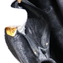 GIVENCHY Hand Bag Leather Black Gold Auth 154410-22