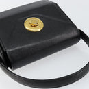 GIVENCHY Hand Bag Leather Black Gold Auth 154410-6