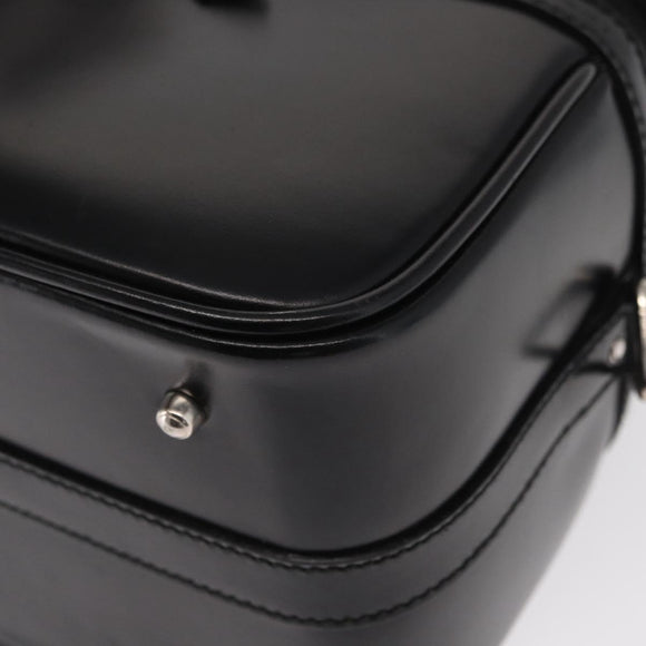 GUCCI Vanity Bamboo Hand Bag Nylon Black Silver 013 2122 2490 Auth 154411