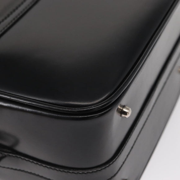 GUCCI Vanity Bamboo Hand Bag Nylon Black Silver 013 2122 2490 Auth 154411