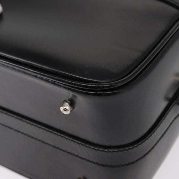 GUCCI Vanity Bamboo Hand Bag Nylon Black Silver 013 2122 2490 Auth 154411