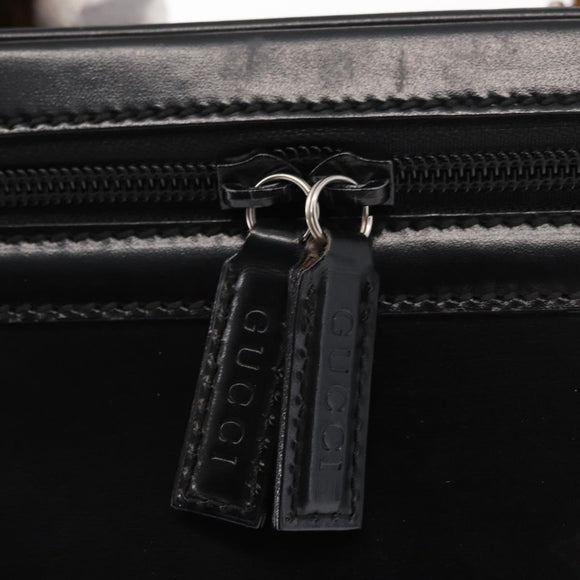 GUCCI Vanity Bamboo Hand Bag Nylon Black Silver 013 2122 2490 Auth 154411