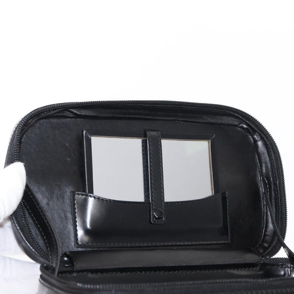 GUCCI Vanity Bamboo Hand Bag Nylon Black Silver 013 2122 2490 Auth 154411