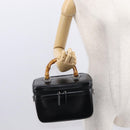 GUCCI Vanity Bamboo Hand Bag Nylon Black Silver 013 2122 2490 Auth 154411-23