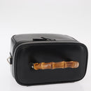 GUCCI Vanity Bamboo Hand Bag Nylon Black Silver 013 2122 2490 Auth 154411-6