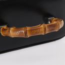 GUCCI Vanity Bamboo Hand Bag Nylon Black Silver 013 2122 2490 Auth 154411-7