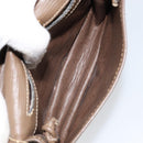 FENDI Zucchino Canvas Shoulder Bag Enamel Beige Brown Auth 154412-17