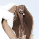 FENDI Zucchino Canvas Shoulder Bag Enamel Beige Brown Auth 154412-18