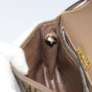 FENDI Zucchino Canvas Shoulder Bag Enamel Beige Brown Auth 154412-19