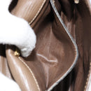 FENDI Zucchino Canvas Shoulder Bag Enamel Beige Brown Auth 154412-20