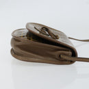 FENDI Zucchino Canvas Shoulder Bag Enamel Beige Brown Auth 154412-4