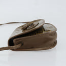 FENDI Zucchino Canvas Shoulder Bag Enamel Beige Brown Auth 154412-5