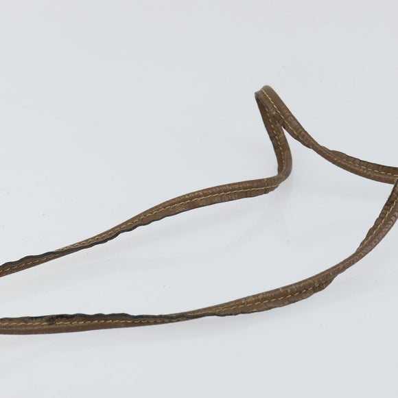 FENDI Zucchino Canvas Shoulder Bag Enamel Beige Brown Auth 154412