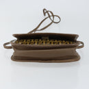 FENDI Zucchino Canvas Shoulder Bag Enamel Beige Brown Auth 154412-9