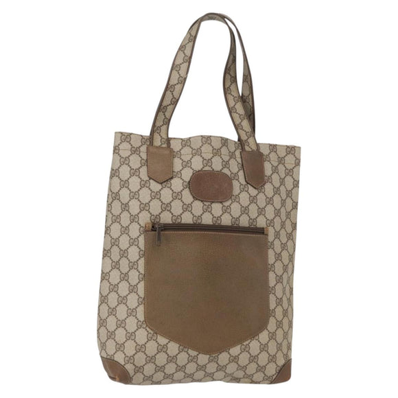 GUCCI GG Supreme Tote Bag PVC Beige 002 103 1301 Auth 154413