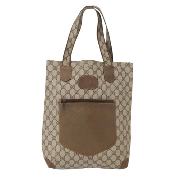 GUCCI GG Supreme Tote Bag PVC Beige 002 103 1301 Auth 154413