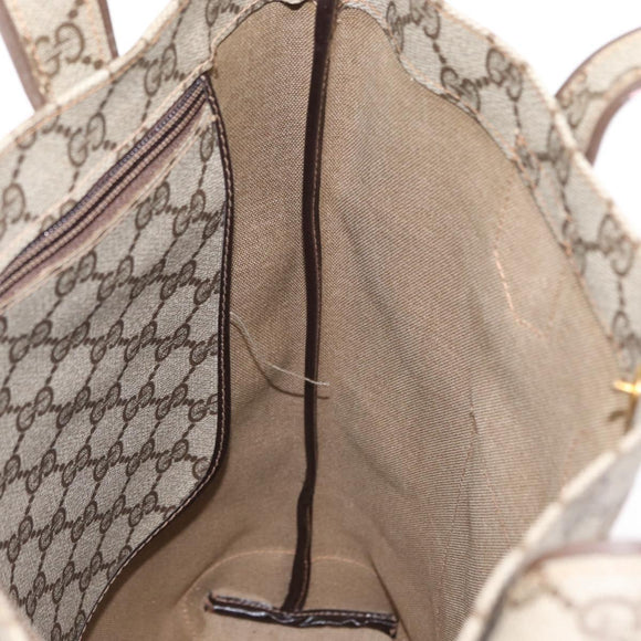GUCCI GG Supreme Tote Bag PVC Beige 002 103 1301 Auth 154413