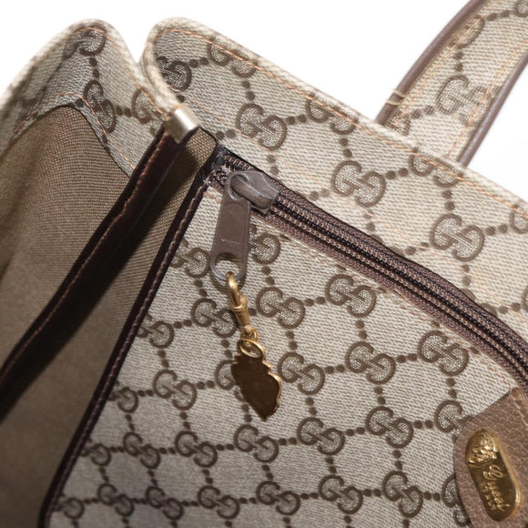 GUCCI GG Supreme Tote Bag PVC Beige 002 103 1301 Auth 154413