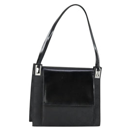 GUCCI GG Canvas Shoulder Bag Nylon Black Silver 001 3132 Auth 154414