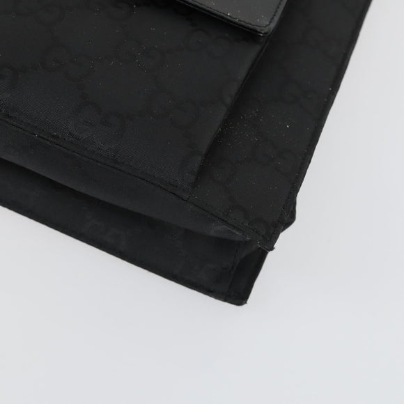 GUCCI GG Canvas Shoulder Bag Nylon Black Silver 001 3132 Auth 154414