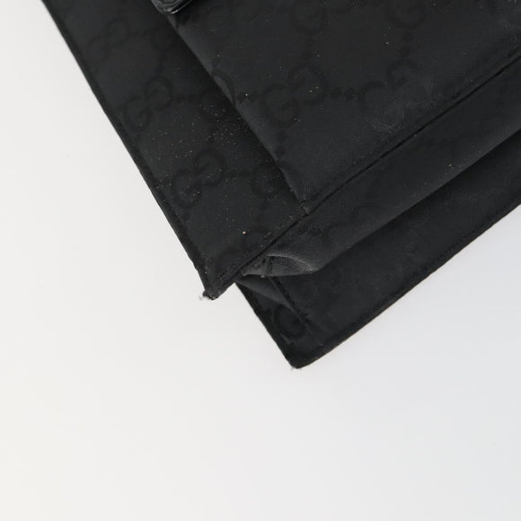 GUCCI GG Canvas Shoulder Bag Nylon Black Silver 001 3132 Auth 154414