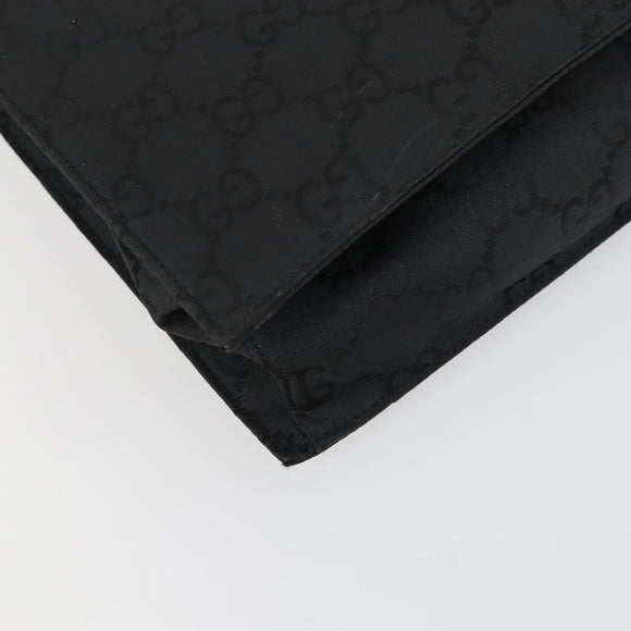 GUCCI GG Canvas Shoulder Bag Nylon Black Silver 001 3132 Auth 154414