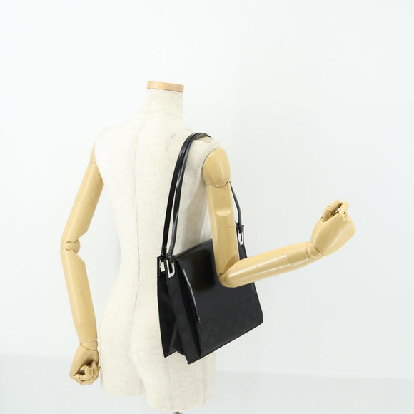 GUCCI GG Canvas Shoulder Bag Nylon Black Silver 001 3132 Auth 154414