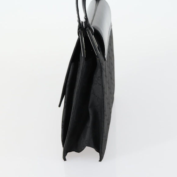 GUCCI GG Canvas Shoulder Bag Nylon Black Silver 001 3132 Auth 154414