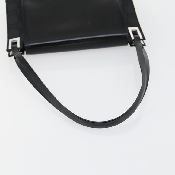 GUCCI GG Canvas Shoulder Bag Nylon Black Silver 001 3132 Auth 154414