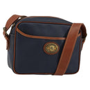 Burberrys Shoulder Bag Leather PVC Navy Gold Auth 154415-1