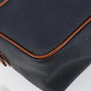 Burberrys Shoulder Bag Leather PVC Navy Gold Auth 154415-14