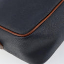 Burberrys Shoulder Bag Leather PVC Navy Gold Auth 154415-16